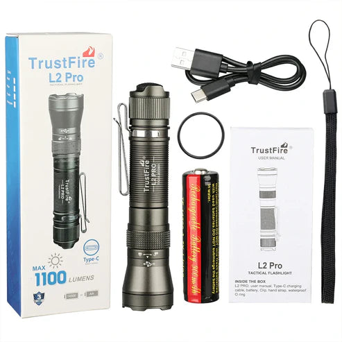 TrustFire L2 Pro 1100 Lumen Rechargeable Flashlight - Army Green