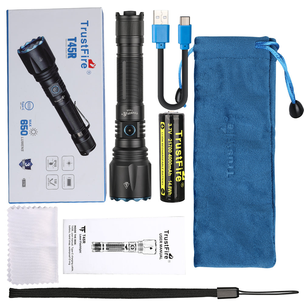 TrustFire T45R LEP Long-Range Rechargeable Flashlight