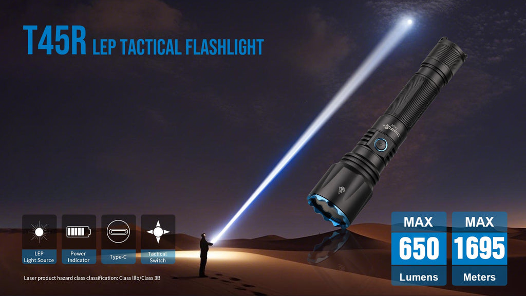 TrustFire T45R LEP Long-Range Rechargeable Flashlight